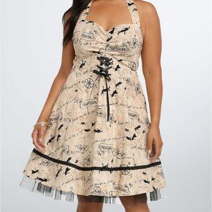 Torrid Disney Peter Pan Neverland Map Halter Dress - Size 14